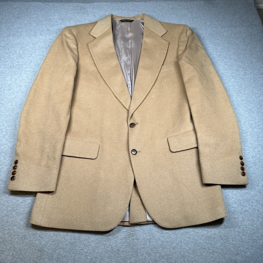 Vintage Embassy Square by Richman Brothers 100%‎ Camel-Hair Blazer 42L Brown